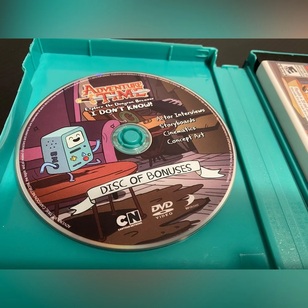 Teal Video Game Case with Adventure Time Inserts GAME NOT INCLUDED!